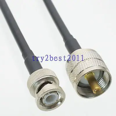 

DHL/EMS 50 Sets RG58 BNC plug pin to UHF PL259 plug pin Straight RF Jumper pigtail Cable 8inch -C1