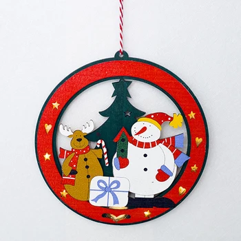 

40*21.5cm Christmas Wind Light Ornament Decoration Led Light Christmas Tree Hanging Pendant Wooden Ornament