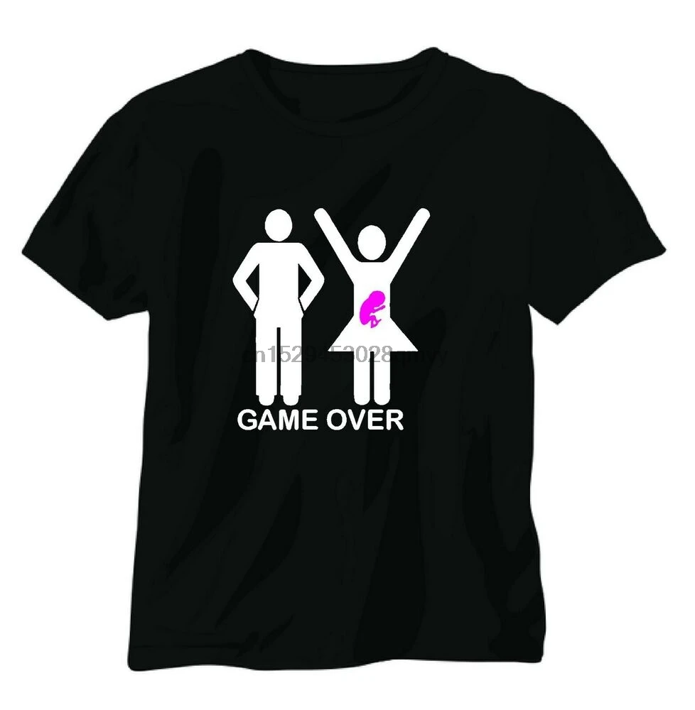 Футболка с надписью Game over для беременных мальчиков и девочек |