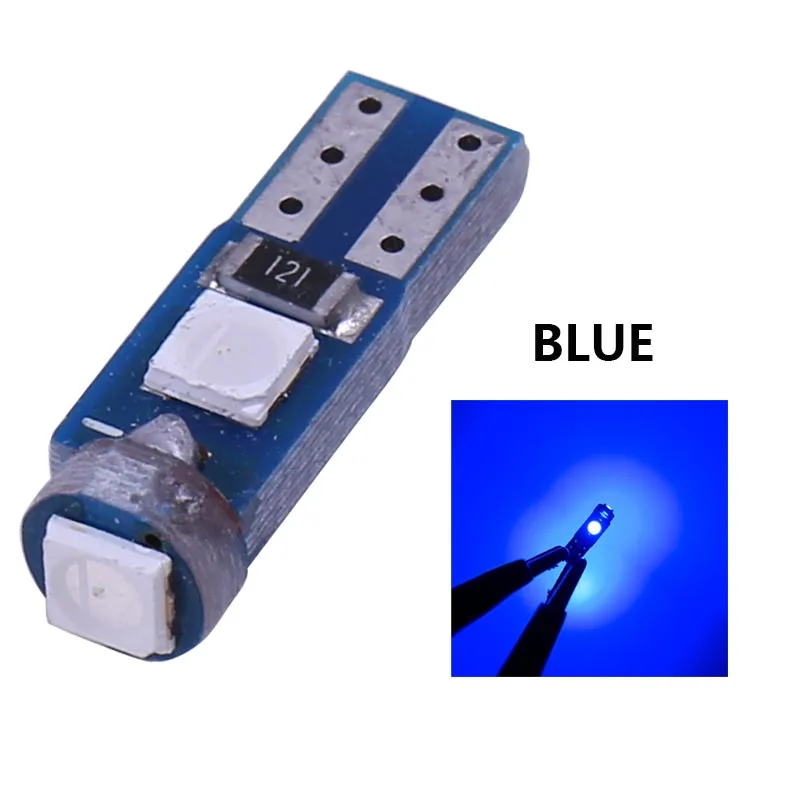 100 шт. автомобильный T5 светодиодный W3W 3SMD 3030 приборная панель warnng индикатор клин светильник инструмент лампа canbus Авто Лампа светодиодный светильник для салона автомобиля - Испускаемый цвет: Синий