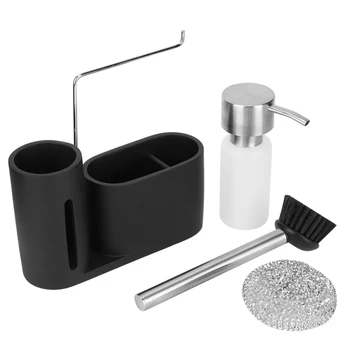 

Multi-function Kitchen Sink Tableware Detergent Dispenser Container Dish Cloth Rag Storage Rack