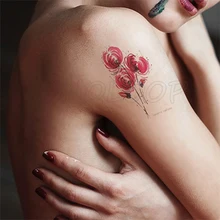 Tatuaż naklejki tymczasowy atrament czerwony pająk wąż lilia mały kwiat wodoodporny fałszywy tatuaż flash ręcznie tatuaż dla kobiety dziewczyna dziecko 2 tanie tanio MOLOOP Jedna jednostka CN (pochodzenie) 10 5*6cm S tattoo sticker Zmywalny tatuaż