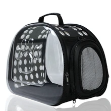 Прозрачная пластиковая переноска для собак, переносная Складная переноска для кошек, дышащая переносная сумка для щенков, дорожная сумка для кошек, сумки