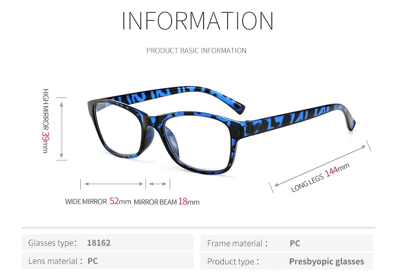 Fashionable ultra light reading glasses prescription glasses men women Diopter+4.0to+4.0Clear reading glasses KINZUO 18162