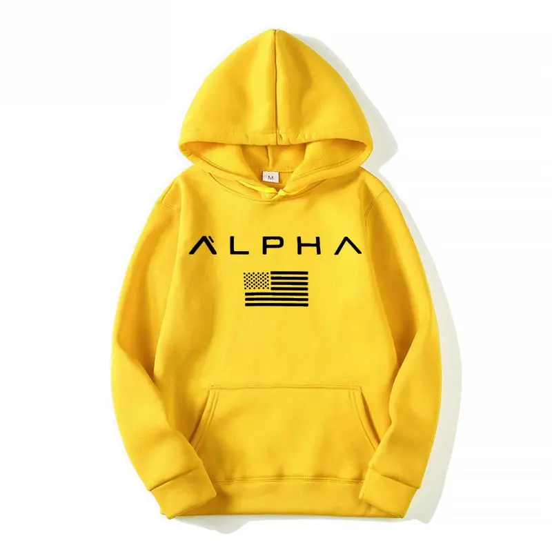 Осень новое поступление высокая Alpha Industries спортивная одежда с принтами Мужская толстовка хип-хоп мужской пуловер с капюшоном одежда с капюшоном