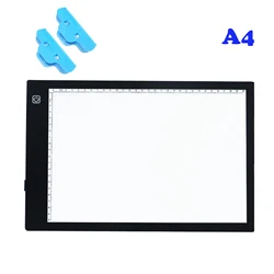 Tablero de dibujo LED con línea de escala de precisión, recargable por USB, para bordado de bocetos de animación, gran oferta