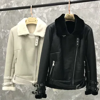 

Real Fur Coat Women Winter Warm Sheep Shearing Jacket Korean Fashion Woolen Overcoat Abrigos Mujer Invierno 2020 YY630