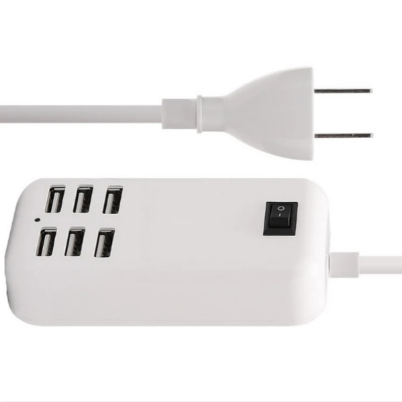 6 usb портов, быстрое зарядное устройство, удлинитель, зарядное устройство переменного тока, для путешествий, работы, дома, адаптер, полоса с вилкой ЕС и США