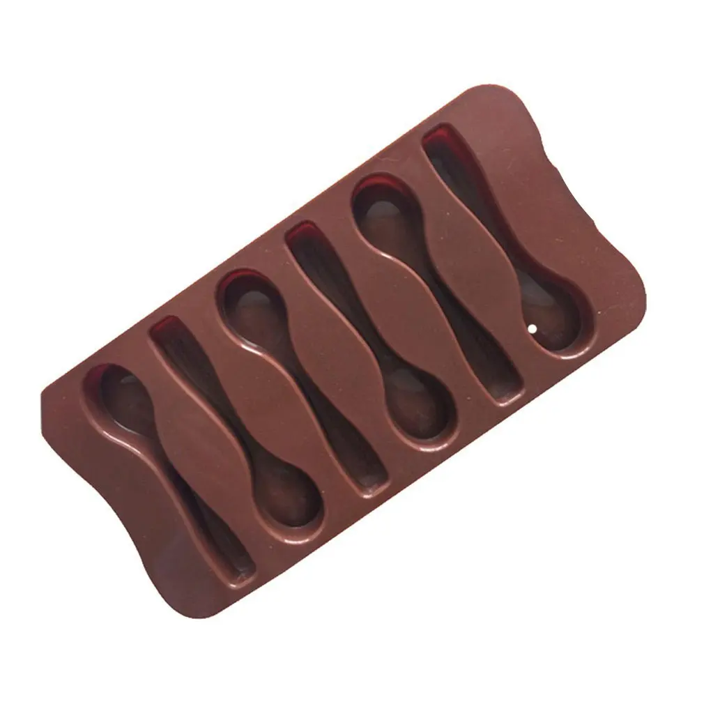 6 Spoon Shape Chocolate Mold Tray For Homemade Diy Baking Mould Cake Muffin Ice Cube | Дом и сад