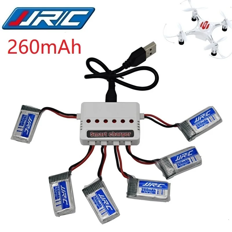 JJRC H8 мини Оригинальная батарея 3 7 V 260mAh Lipo и (6in1) зарядное устройство для RC Quadcopter drone