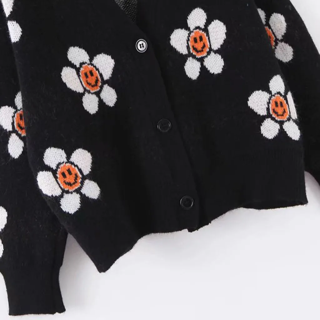 Shopping \u003esmiley face flower cardigan 