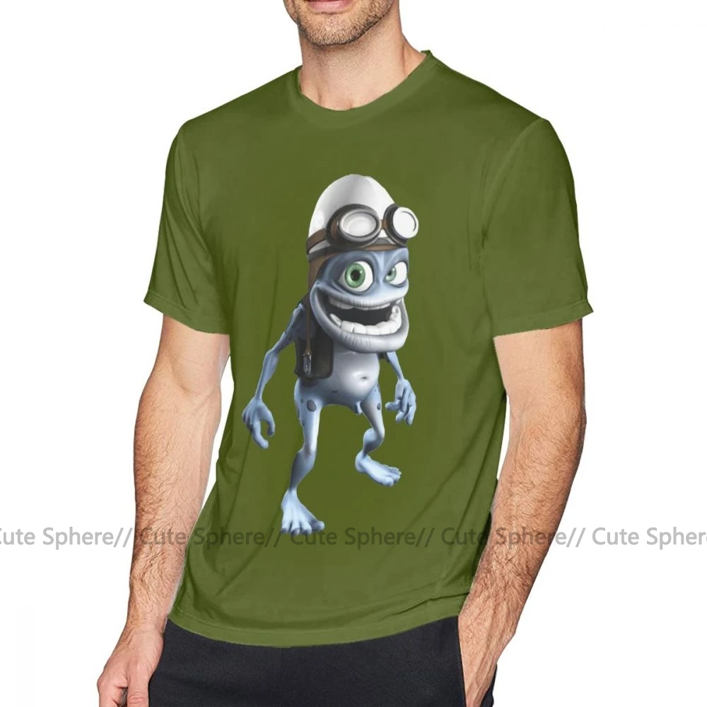 Футболка Crazy Frog, футболка Crazy Frog, модная футболка с принтом, футболка с коротким рукавом, потрясающая Хлопковая мужская футболка 4xl - Цвет: Army Green