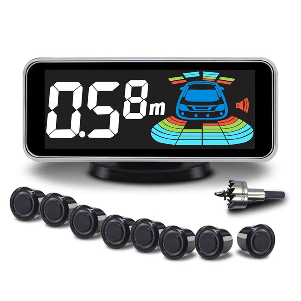 

Car Auto Reverse Parking Sensor Monitor 12V 8-Probes Backup Warning Alarm Digital Anti-collision Parking Sensors Universal