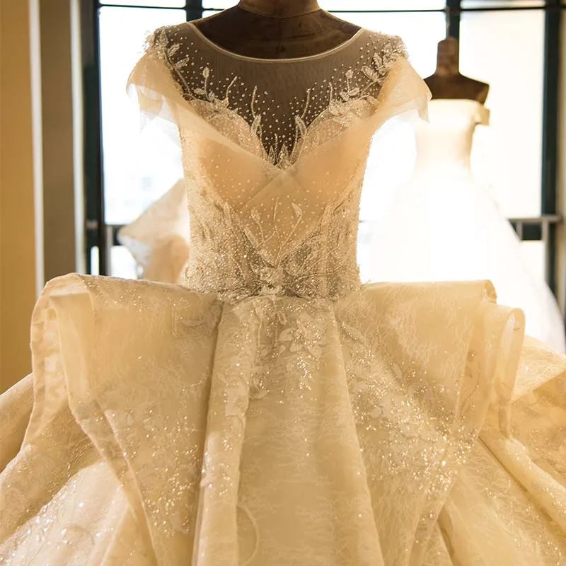 Vestido De Noiva потрясающее кружевное шикарное свадебное платье с бусинами платье для невесты реальные фотографии