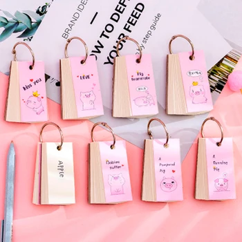 

1Pcs Portable Blank English Word Book Creative Mini Pocket Cute Pig Student Memo Pad Supply Office Supply New Arrival