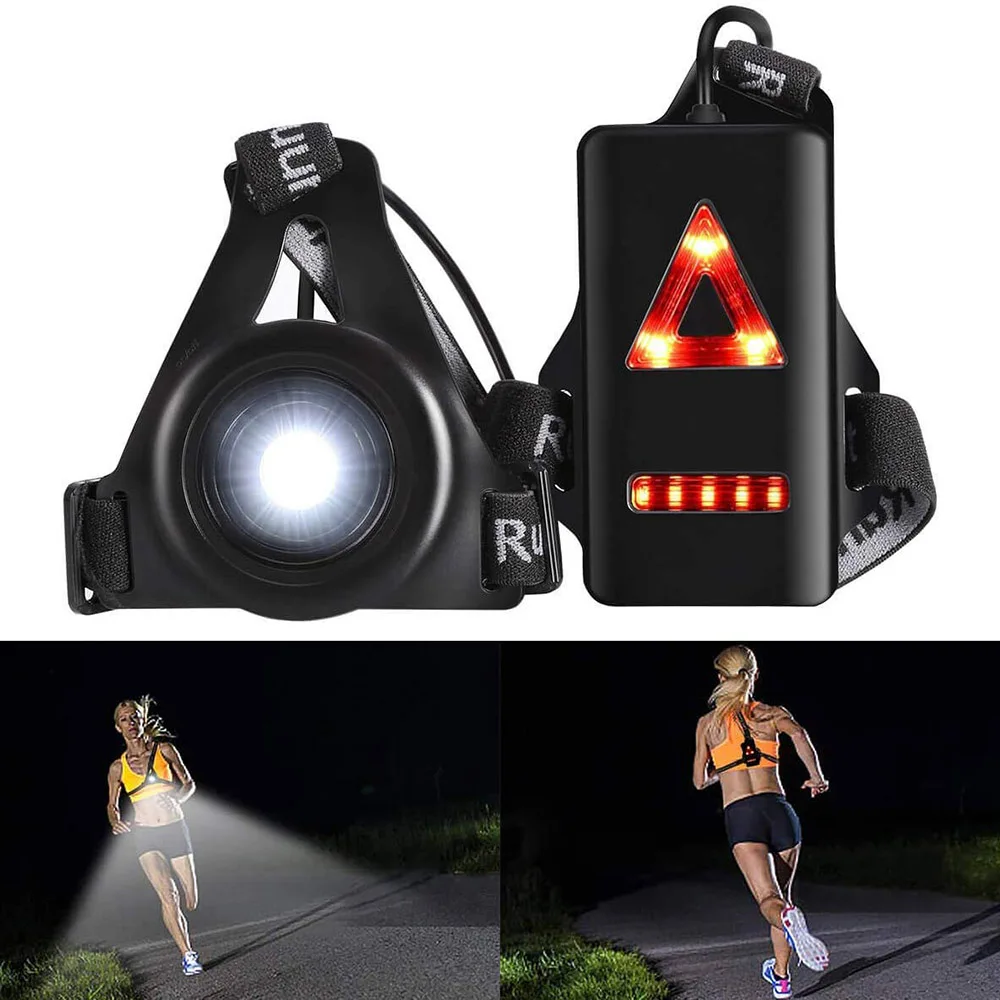 

8 LED lights Outdoor Night Running Lights LED Chest Light Back Warning Light Rechargeable for Camping Hiking Jogging
