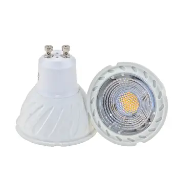 安い 超高輝度GU10 電球ホワイト/ウォームホワイト 85-265v 6 ワットMR16 Gu10 Cobランプled Gu10 MR16 Ledスポットライト