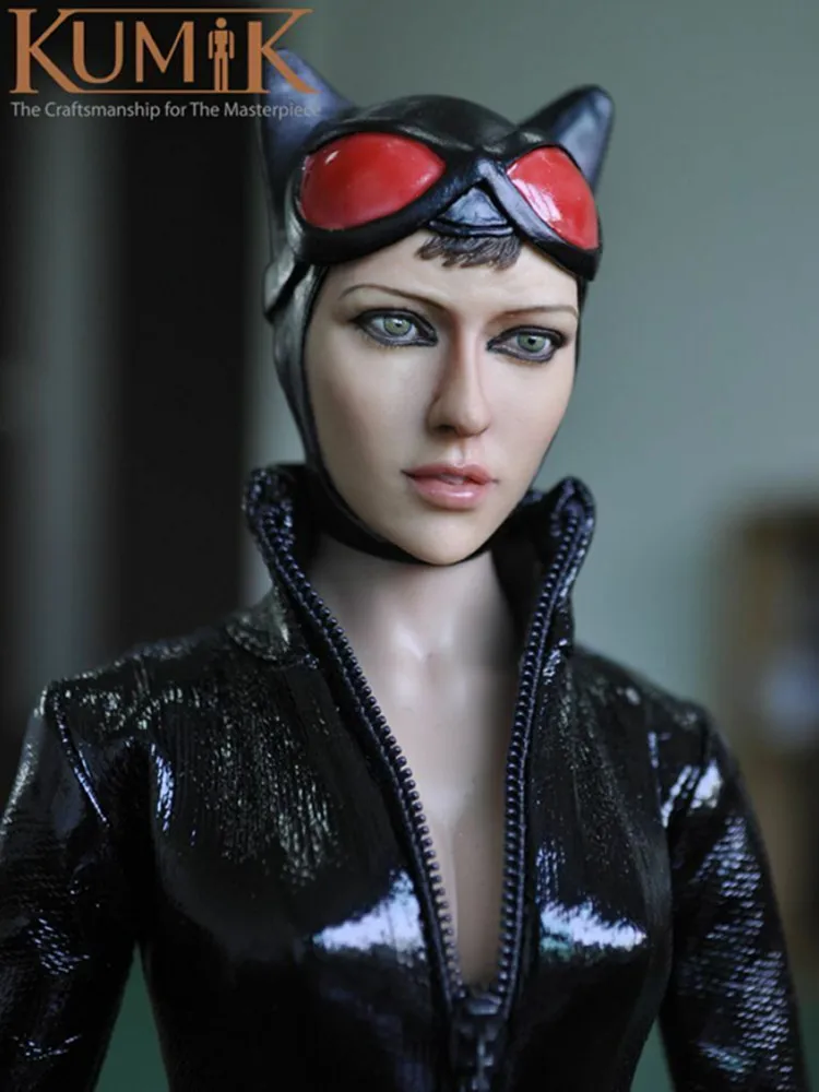 1:6 кумик KMF029 Женщина-кошка CG CY девушка женское тело в черном 12 "фигурка