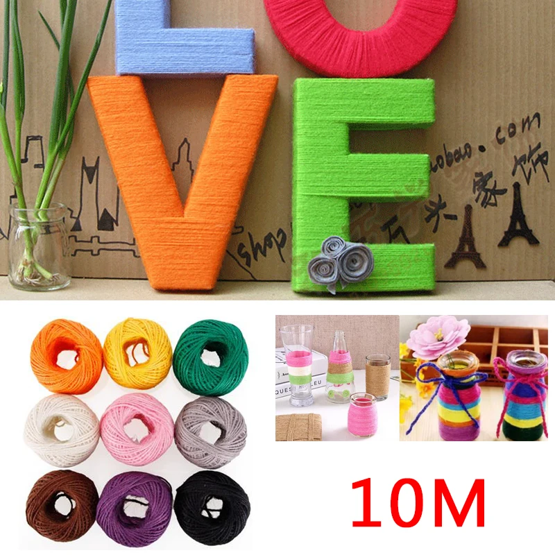 10M/Roll Hemp Twine String Photo Wall Gift Box Craft Making Material Hemp Rope