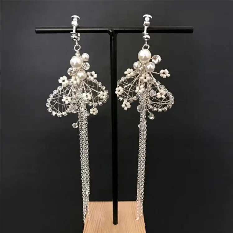 earring TOPQUEEN HP245 крупные, свадебные волосы корона тиара и серьги набор барокко тиара Корона Стразы Свадебный Венец со стразами - Цвет: earring
