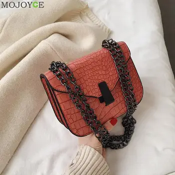 

Stone Pattern PU Leather Crossbody Bags Women Small Solid Color Purse Ladies Chain Shoulder Messenger Handbags
