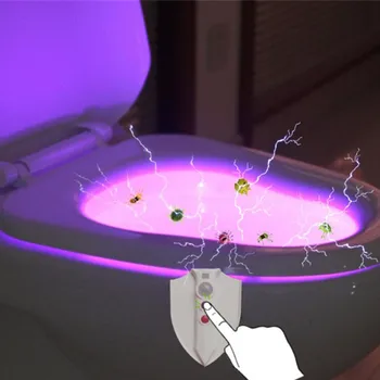 

New 8 Colors Toilet Light LED Human Body Induction UV Ultraviolet Disinfection Night Light Bathroom Hotel Room