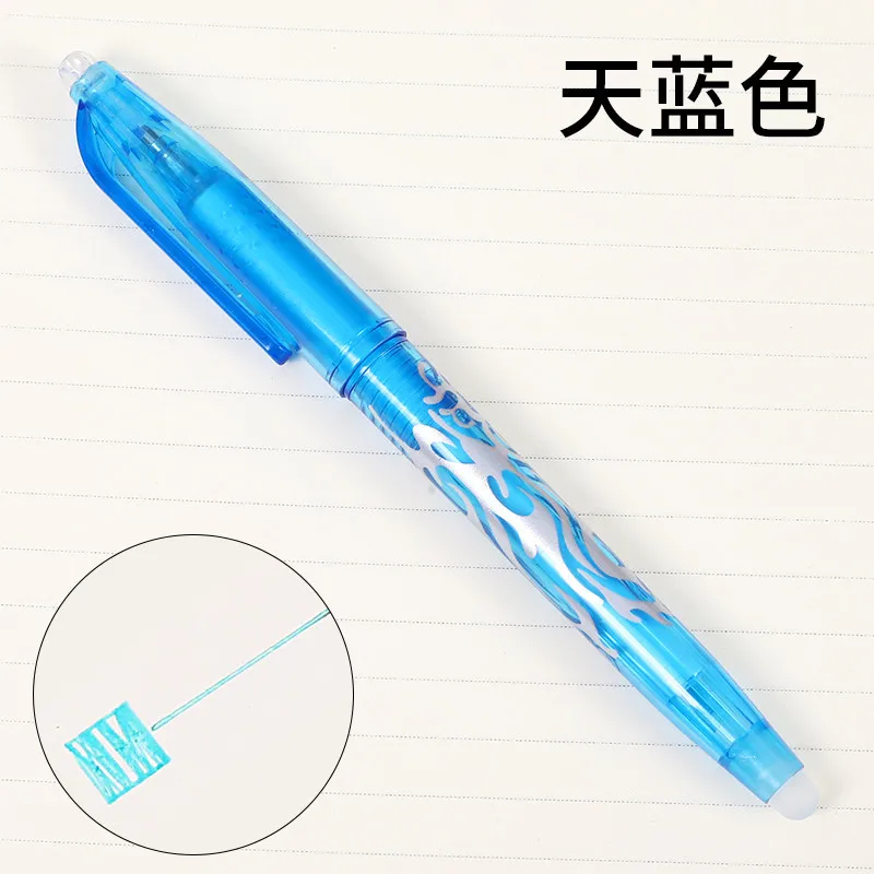 1 шт чернильно-голубая стираемая гелевая ручка 0,5 мм, цветные креативные инструменты для рисования, инструменты для студентов, канцелярские принадлежности - Цвет: 333