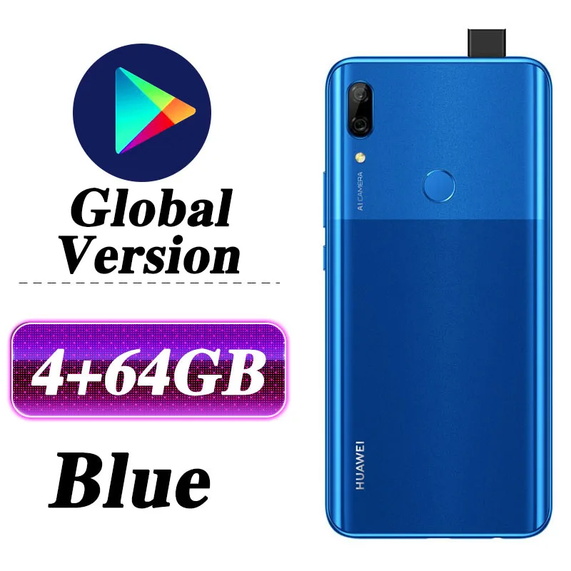 4G 64G Blue Глобальная версия HUAWEI P Smart Z NFC мобильный телефон 6,59 ''полноэкранный kirin 710F Восьмиядерный 16 МП всплывающая камера отпечаток пальца 4000 мАч - Цвет: 4G 64G Blue