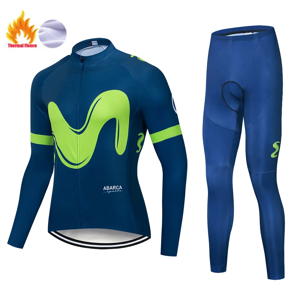 Winter Cycling set Мужской зимний термо велосипедный комплект одежды M длинный рукав Велоспорт Джерси Набор Ropa Ciclismo мотобайк; велорубашка велосипедная одежда - Цвет: Winter Cycling set