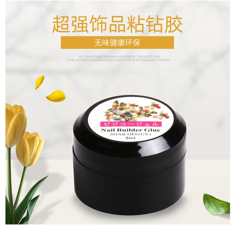 

nail rhinestone glue (One Set Glue) - 8ML 1 Bottle Nail Art Rhinestone Glue Super Sticky Gems Gel Bead