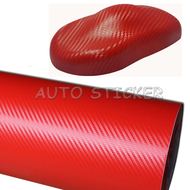 3d red carbon fiber vinyl car wraps 222