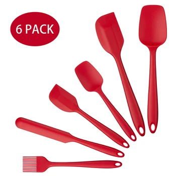 

6 Pcs Kitchenware Set Silicone BBQ Grill Brush Non-Stick Spatula Cake Butter Scraper Grill Cooking Tools