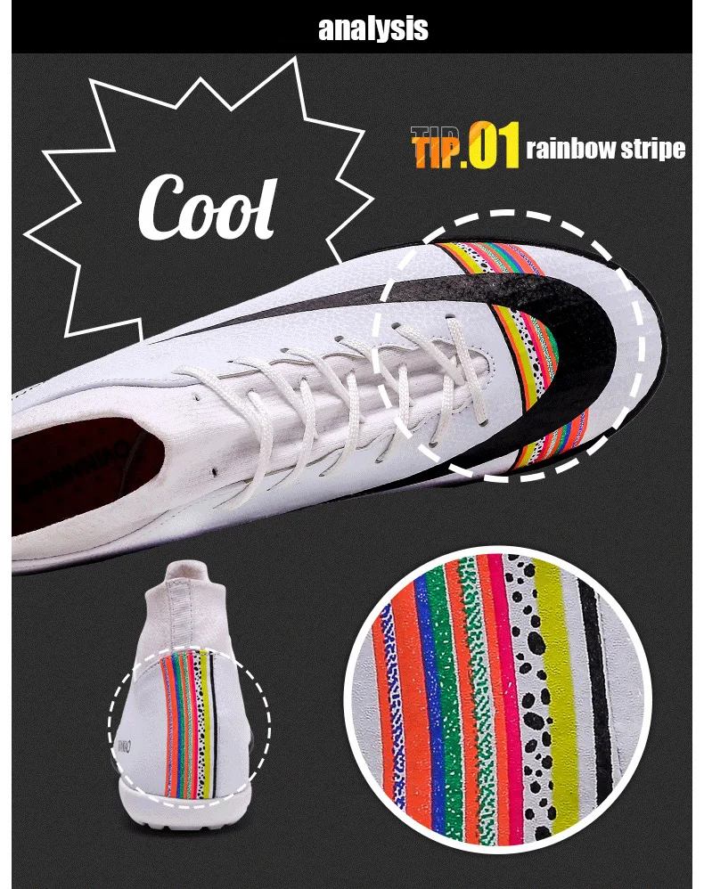 Football Soccer Boots Men Athletic Futsal Soccer Shoes High Top Soccer Cleats Training Football Sneakers Man Kids Cleats
