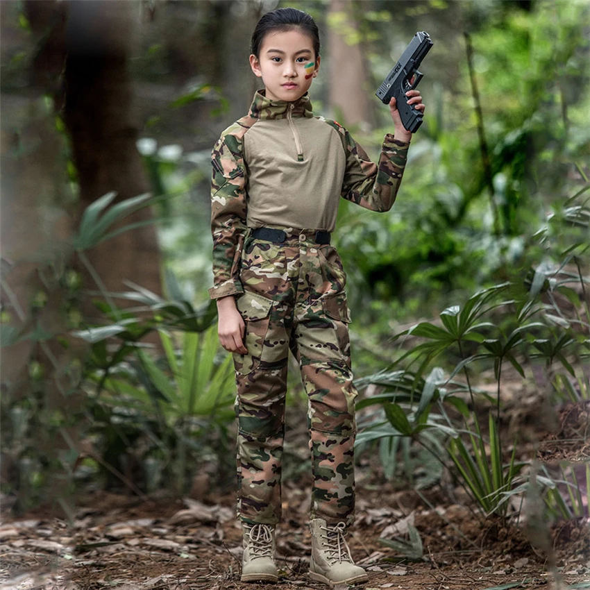 Kinder 1B US Army Militär Hose Jacke Camouflage Tarnung Boys Karneval Anzug 