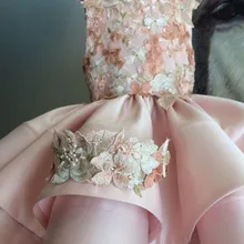 Милые свадебные платья для девочек с цветочным узором на заказ, украшенные жемчужинами, без рукавов, с рюшами, вечерние платья для девочек с аппликацией и бусинами, милое Пышное Платье