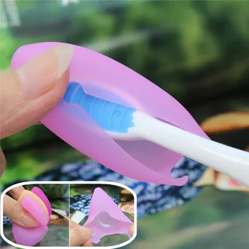 

Silicone Portable Toothbrush Cover Holder Travel Hiking Camping Brush Cap Case Bathroom Health Germproof Toothbrushes Protector