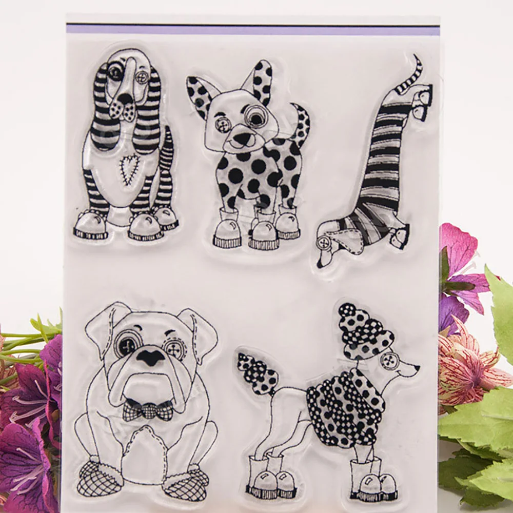 

Lychee Life Dog Pattern Transparent Silicone Stamp Clear Transparent Stamp Seal DIY Scrapbooking Photo Album Decoration