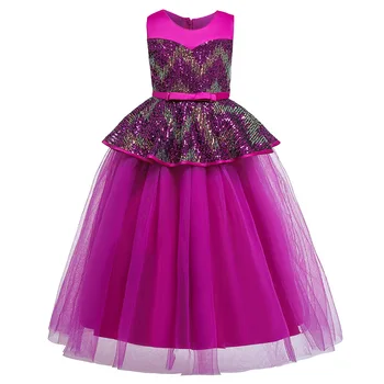 

2020 Girl Tulle Flower Princess Formal Dress Summer Children Party and Weeding Embroidery Clothes Kid Dresses For Girls