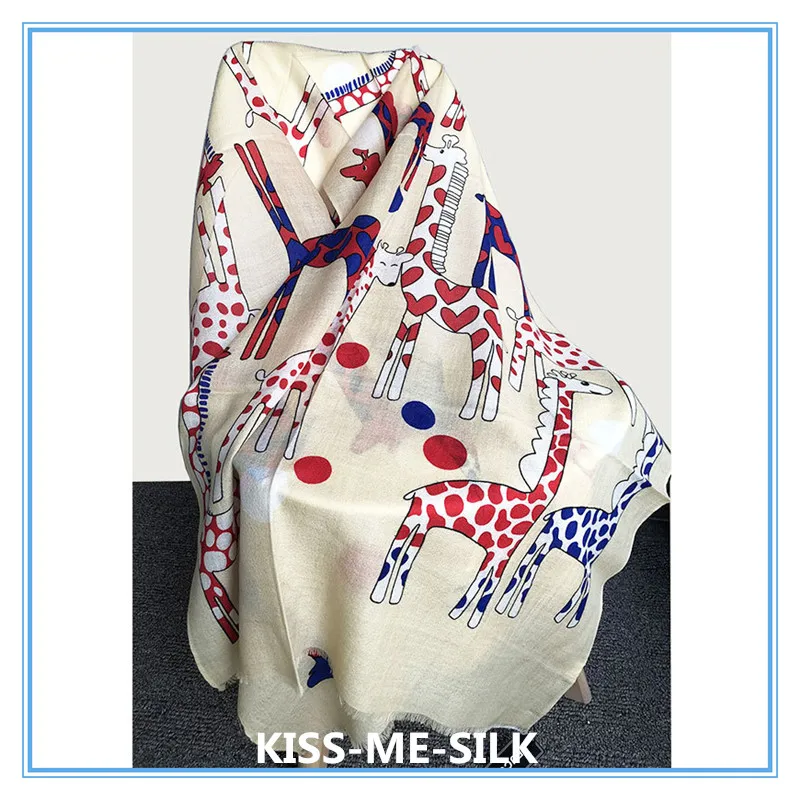 

KMS Wool print scarf shawl decoration sun protection for women 70*200CM/100G