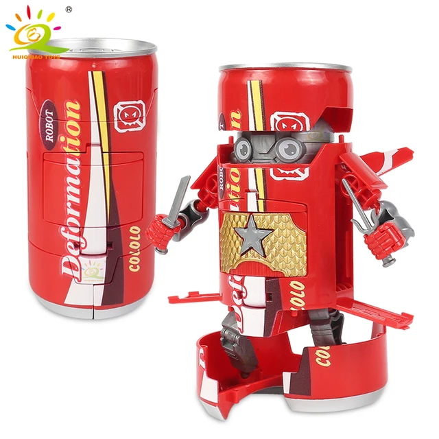HUIQIBAO 2in1 Transformation Soda Can Robot Deformation Action Figures Classic Deformed Toys For Kids Children Boy Gift 1