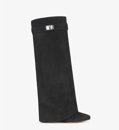 

Woman Boots Genuine Leather Boots With Sharp Cowhide Cylinder Directly Knight Boots High Boots