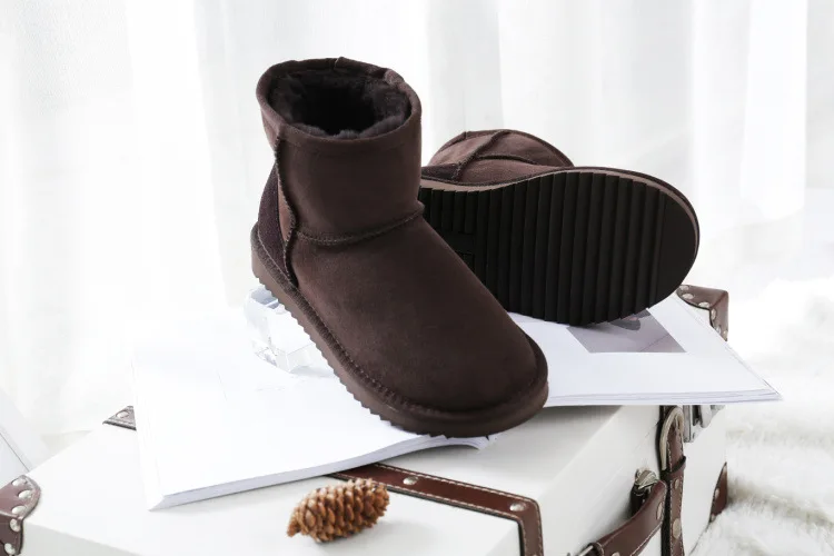 Classic Women Shoes Waterproof Nature Fur Wool Real Sheepskin Leather Classic Snow Boots Genuine Sheepskin Women Boots