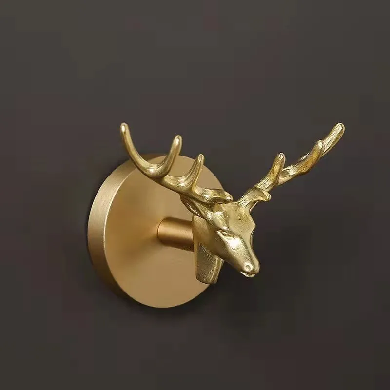 No Drilling Wall Mount Hook Brass Towel Hook For Bathroom Clothes Coat Hook Gold Bedroom Hook Livingroom Kitchen Accessories 4