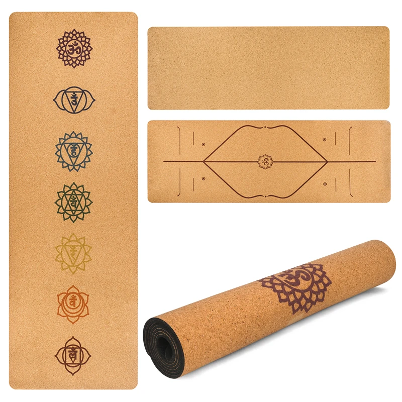 5MM Exercise Yoga Mat Natural Cork TPE Non slip Yoga mats Fitness Gym