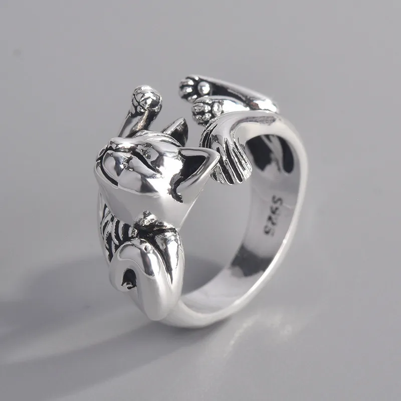 Cute Fortune Cat Shape Women Opening Rings Silver Color Dance Party Finger Ring Delicate Girl Gift 2021 New Fashion Jewelry | Украшения и