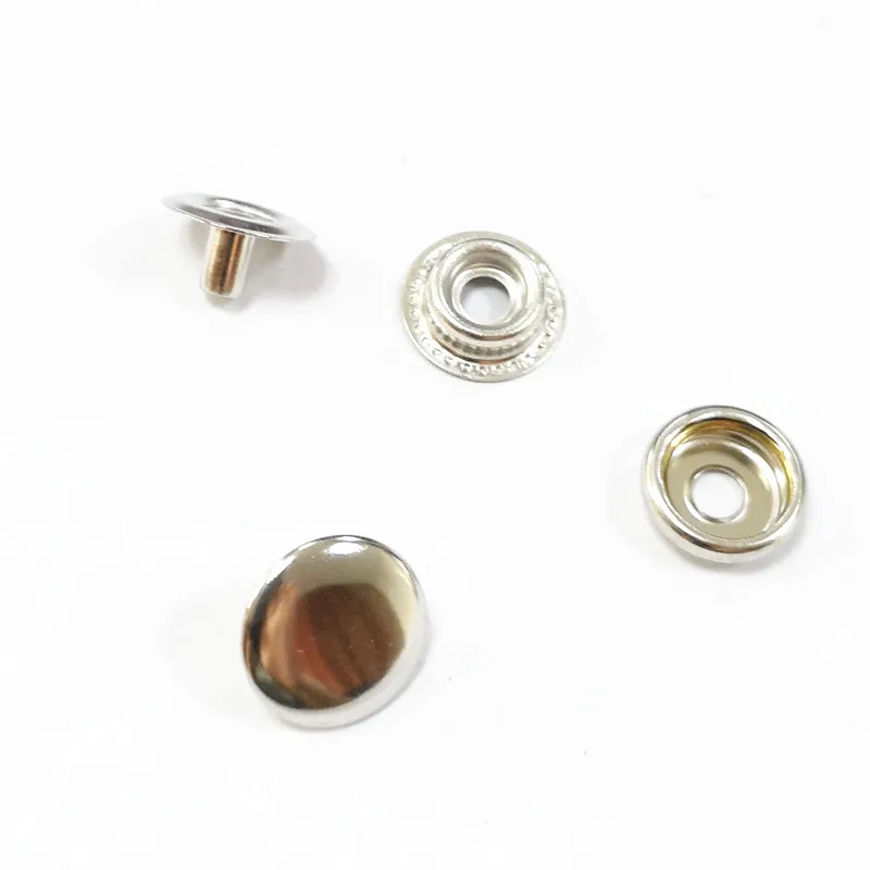Brass 4 Part Spring Snap Button, Packaging Type: Box, Round at