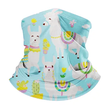 

Hair Scarf Cartoon Alpaca Cactus Pattern Women Men Magic Headband Scarf Ring Anti Dust UV Outdoor Windproof Bandanas Bufanda