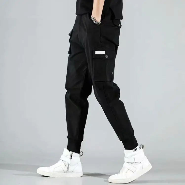 Утолщенные осенне-зимние мужские черные штаны-шаровары в стиле хип-хоп с несколькими карманами, мужские спортивные штаны, уличная одежда, повседневные мужские штаны s - Цвет: 13
