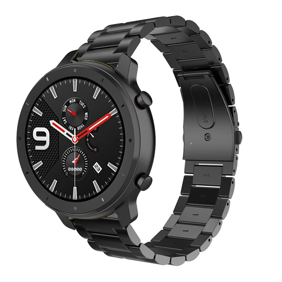 Металлический ремешок для Amazfit GTR 47 мм браслет из нержавеющей стали для Huami Amazfit GTR/Pace/Stratos ремешок 22 мм для huawei GT ремешок