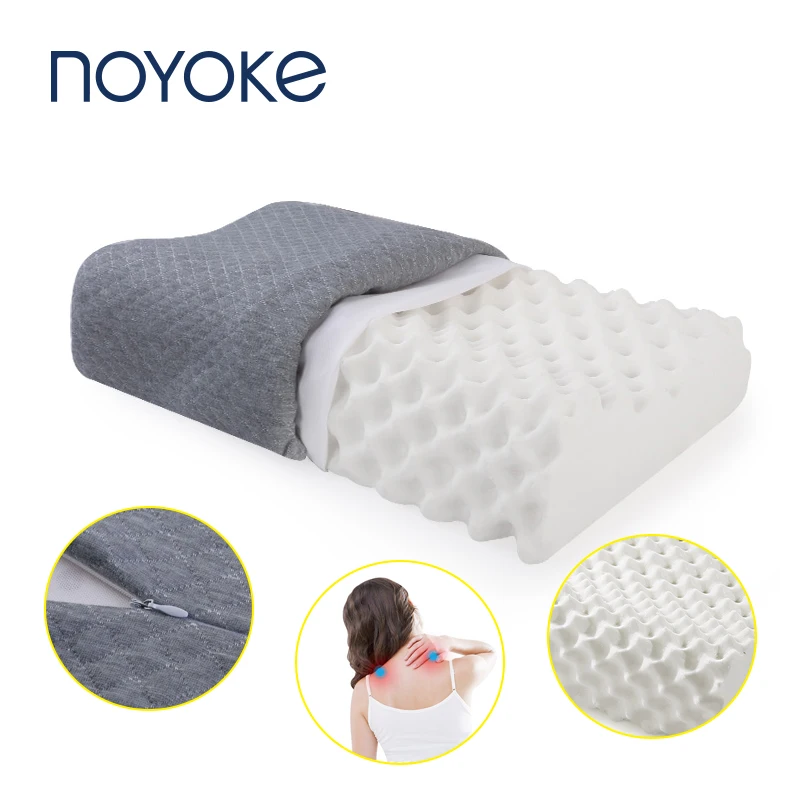 Ортопедическая подушка NOYOKE из натурального латекса, подушка для сна, шейные подушки, мягкая эргономичная подушка для защиты шеи, Массажная подушка
